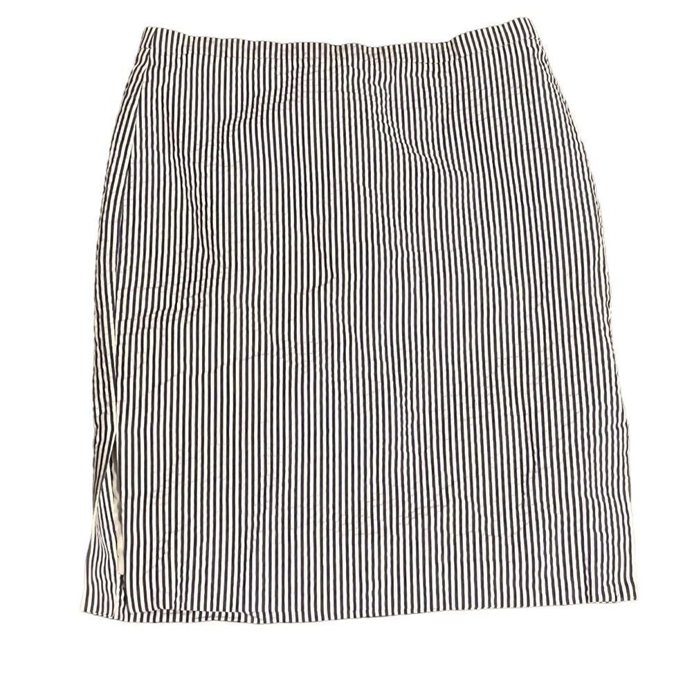 J. Crew Blue & White Striped Seer Sucker Skirt